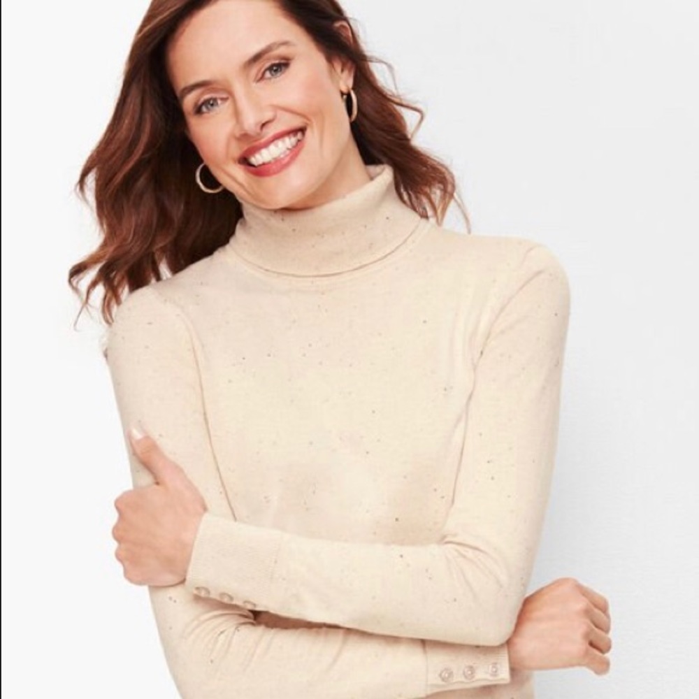 NWT TALBOTS BUTTON CUFF TURTLENECK SWEATER